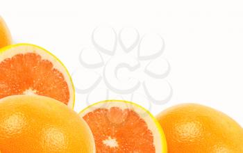 citrus fruits on white