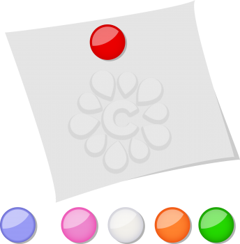 Royalty Free Clipart Image of a Note With Buttons