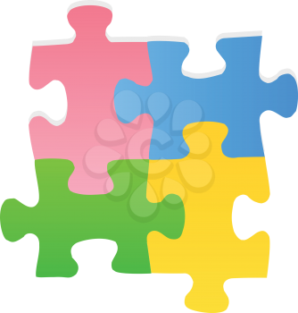 Royalty Free Clipart Image of Four Pieces of a Puzzle