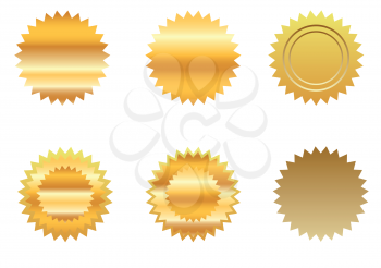 Royalty Free Clipart Image of Gold Stickers