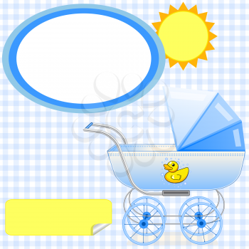Royalty Free Clipart Image of a Baby Frame for a Boy