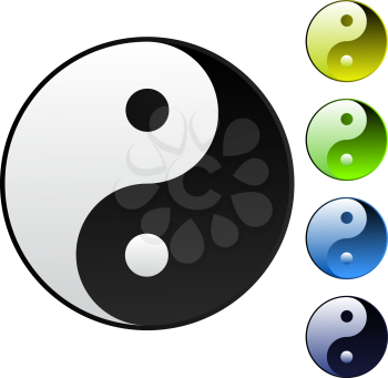 Royalty Free Clipart Image of Yin Yang Symbols