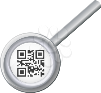 qr code under magnifying glass