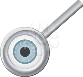 Eyeball in magnifying glass