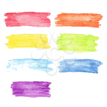 Rainbow watercolor stains set