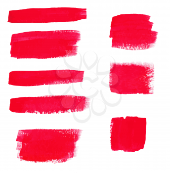 Hand-drawing red textures of brush strokes in random shape