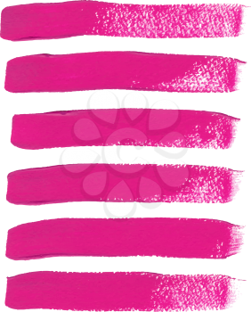 Set of fuchsia color brush strokes