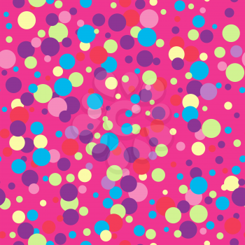 Seamless pattern with color circles. Polka dot.