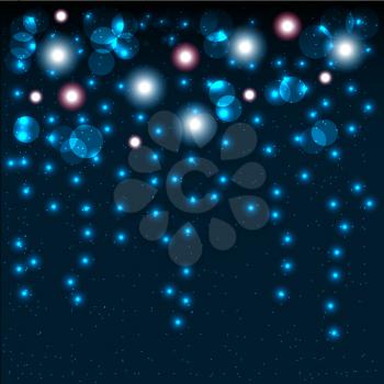 Abstract bokeh background with shining particles. Vector illustration