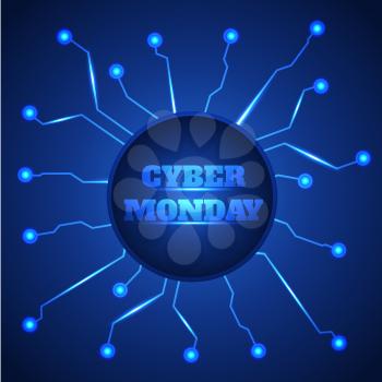 Cyber monday sale background. Vector illustration