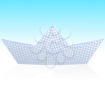 Royalty Free Clipart Image of an Origami Boat