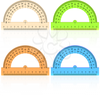 Royalty Free Clipart Image of Protractors