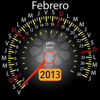 Royalty Free Clipart Image of a Calendar Speedometer