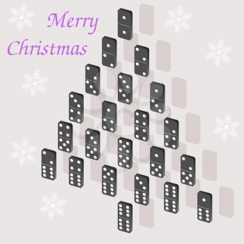Royalty Free Clipart Image of a Domino Christmas Background 