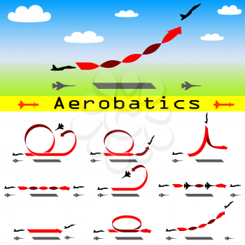 Royalty Free Clipart Image of Airplane Aerobatics