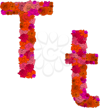 Royalty Free Clipart Image of Floral Letters
