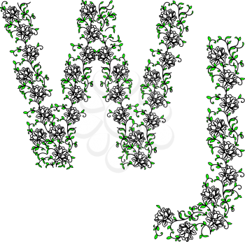 Royalty Free Clipart Image of Floral Letters