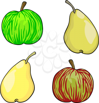 Royalty Free Clipart Image of Apples and Pears