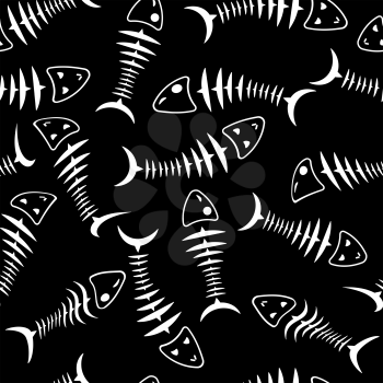 Royalty Free Clipart Image of Fish Skeletons