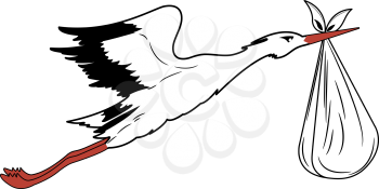 Royalty Free Clipart Image of a Stork