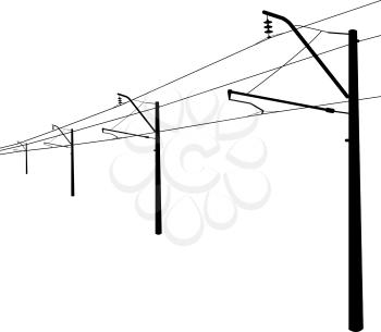 Royalty Free Clipart Image of Overhead Electrical Lines
