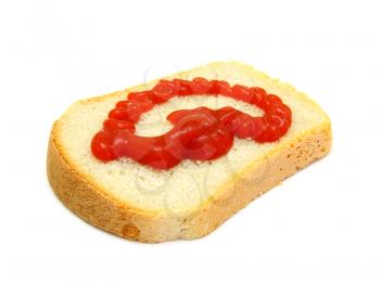Healthy sandwich with Ketchup on a white background