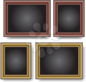 Frames on the wall. Vector illustration.