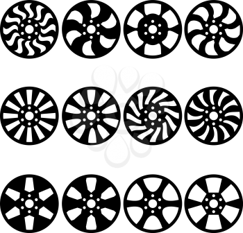 Car  alloy wheels, vector illustration