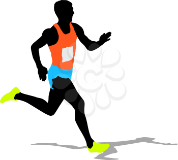 Running silhouettes. Vector illustration.