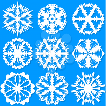 Set of snowflakes, vector illustration.