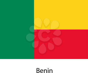 Flag  of the country  benin. Vector illustration.  Exact colors. 
