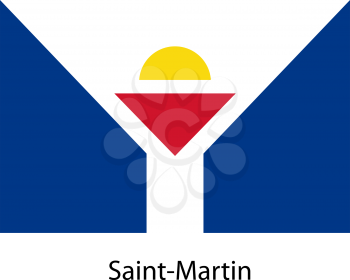 Flag  of the country  saint martin. Vector illustration.  Exact colors. 