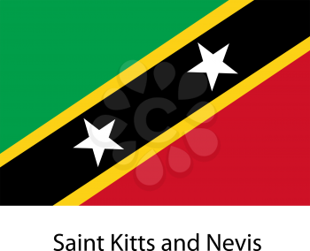 Flag  of the country saint kitts and nevis. Vector illustration.  Exact colors. 