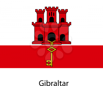 Flag  of the country  gibraltar. Vector illustration.  Exact colors. 