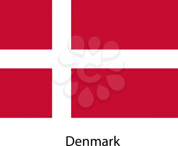 Flag  of the country denmark. Vector illustration.  Exact colors. 
