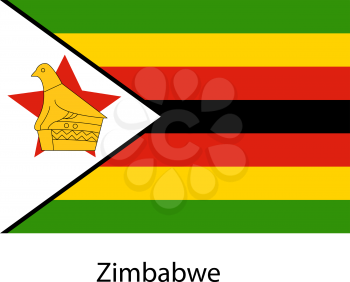Flag  of the country zimbabwe. Vector illustration.  Exact colors. 