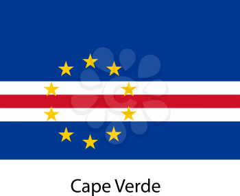Flag  of the country  cape verde. Vector illustration.  Exact colors. 