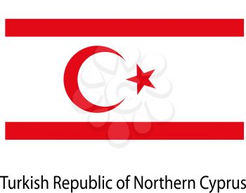 Flag  of the country  turkish republic of northern cyprus. Vector illustration.  Exact colors. 