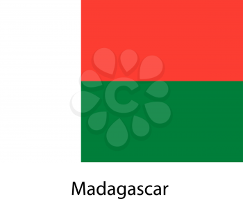 Flag  of the country  madagascar. Vector illustration.  Exact colors. 