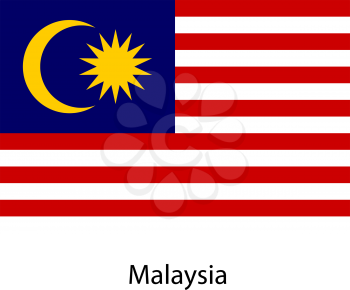 Flag  of the country  malaysia. Vector illustration.  Exact colors. 