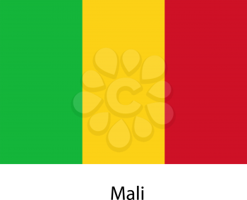 Flag  of the country  mali. Vector illustration.  Exact colors. 