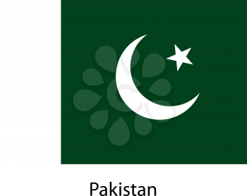 Flag  of the country  pakistan. Vector illustration.  Exact colors. 