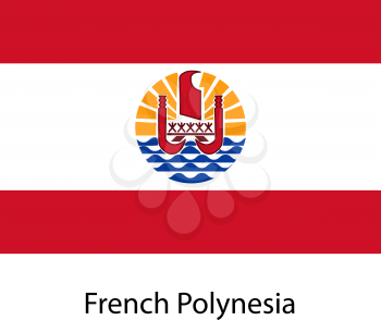 Flag  of the country  french polynesia. Vector illustration.  Exact colors. 