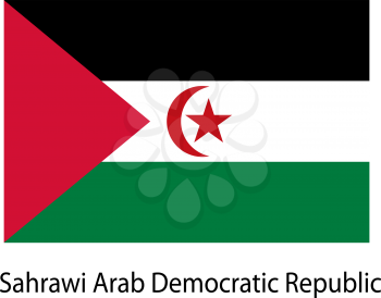 Flag  of the country  sahrawi arab democratic republic. Vector illustration.  Exact colors. 