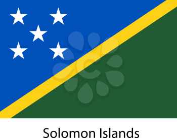 Flag  of the country  solomon islands. Vector illustration.  Exact colors. 