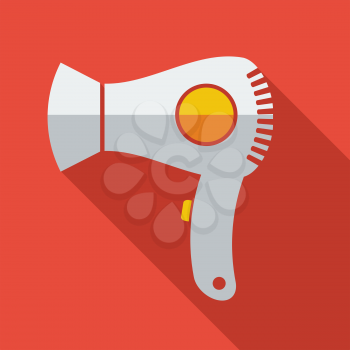 Modern flat design concept icon electric Hair dryer. Vector illustration.