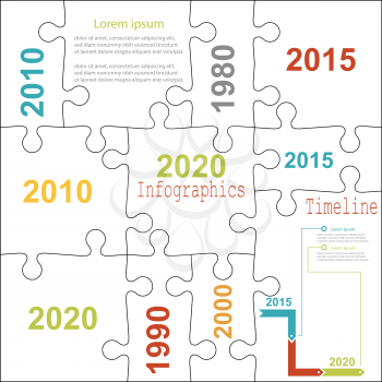 Infographic report templates in puzzle jigsaw elements . Vector illustration.