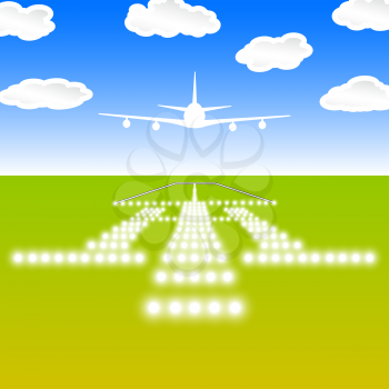 Landing lights. Vector illustration.