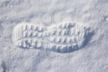 foot prints in fresh snow