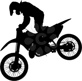 Silhouettes Rider participates motocross championship Vector illustration.